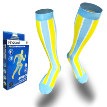 FINDCOOL, мужские и женские Компрессионные носки, подходят для колен, дышащие носки для путешествий, поддерживающие растягивающиеся Компрессионные носки Calcetin 2024 - купить недорого