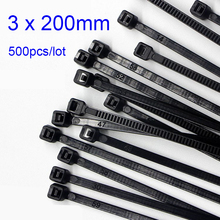 500pcs/lot 3*200mm high quality width 2.5mm Black/White Self-locking Plastic Nylon Cable Ties,Wire Zip Tie 2024 - buy cheap