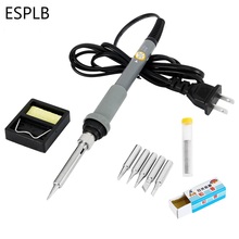 ESPLB US/EU Plug 110V 60W Adjustable Temperature Electrical Soldering Iron Welding Tool Soldering Gun Station 2024 - buy cheap