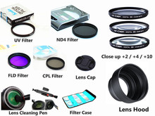 Filter set ( UV CPL FLD ND4 Close up +2 +4 +10 ) + Lens Hood + Lens Cap + Cleaning pen for Sony HX400V HX350 HX300 H400 Camera 2024 - buy cheap