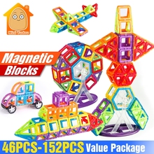 152-46PCS Magnet Toys Building Blocks Magnetic Construction Set Designer Kids DIY Educational Toys Games For Children 2024 - buy cheap