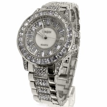 Роскошные Брендовые женские аналоговые кварцевые круглые часы, японские часы PC21J с блестящим серебристым металлическим ремешком и белым циферблатом 2024 - купить недорого