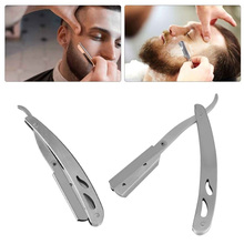 Stainless Steel Folding Shaving Knife Hair Removal Professional Men Straight Barber Edge Razors Styling Tools or 10pcs Blades 2024 - buy cheap