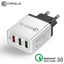 CAFELE USB Charger 18W Quick Charge 3.0 Fast Charger EU Plug Phone Charging Charger Adapter for Huawei iPhone Samsung Xiaomi 2024 - buy cheap