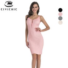 Chic 2020 mujeres Sexy de Verano espaguetis vestido de tirantes Club, Slim Bodycon parte Vestidos de Verano sin mangas vendaje Jurk DRS73 2024 - compra barato