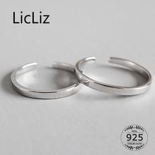 LicLiz New 925 Sterling Silver Plain Open Ring for Women White Gold Adjustable Ring Open Simple Jewelry Anillos LR0779 2024 - compre barato