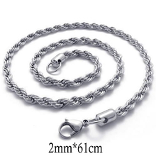 Rope Chain Jewelry Neckalces Tungsten Stainless Steel Necklace Popular Fashion Chain Necklaces Length 45.7cm Width 0.4cm 2024 - buy cheap