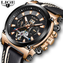 Relogio Masculino LIGE Top Brand Luxury Automatic Mechanical Watch Male Leather Waterproof Sport Watch Men Business Wristwatch 2024 - buy cheap