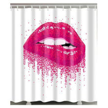 Juego de cortina de ducha con brillo para mujer, juego de cortinas de ducha con labios de color rosa brillante y elegante, para decoración de bañera y baño 2024 - compra barato