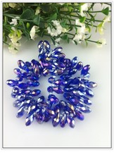 AAA Quality 6x12mm Royal Blue AB Teardrop Beads Crystal Glass Beads Craft Bracelet DIY Beads Pendant 100pcs/lot Free Shipping 2024 - buy cheap