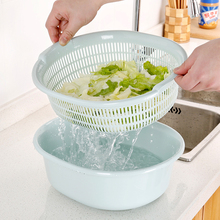 1pc Plastic Double Washing Basket Drain Basket Kitchen Fruit And Vegetable Storage Basket 2024 - buy cheap