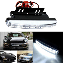 1 pçs 8 led carro correndo luzes carro-estilo luz do dia lâmpada cabeça à prova dwaterproof água branco dc 12v 2024 - compre barato