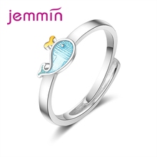Minimalist Elegant Charming Dolphin Design 925 Sterling Silver Adjustable Ring For Women   Fashion Jewelry  New 2024 - buy cheap