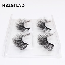 HBZGTLAD 2 pairs natural false eyelashes fake lashes makeup kit 3D Mink Lashes eyelash extension mink eyelashes maquiagem 2024 - buy cheap