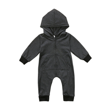 Kids Baby Boy Warm Romper Hooded Zipper Infant Long Sleeve Jumpsuit Clothes Sweater Outfit Autumn Winter Fashion 2018 Wholesale 2024 - buy cheap