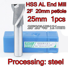 25*20*45*121mm  1 pcs 2 flutes 20mm petiole HSS AL End Mill  Machining  steel  Free shipping 2024 - buy cheap