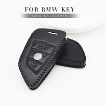 Leather Car Key Case Cover For BMW X5 F15 E70	G05 X1 F48 X6 F16 X3 F25 E90 E87 E83 F20 F11 F31 F34 F07 F30 Key Ring Accessories 2024 - buy cheap