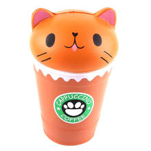 Kawaii Squishies Jumbo Cappuccino Coffee Cup Cat Gags Practical Jokes Toy Squish Antistress Scented Toys 30S71221 drop shipping 2024 - buy cheap