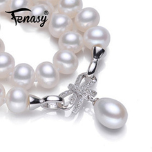 FENASY-collar de perlas naturales para mujer, Gargantilla con diseño de lazo, regalo de Navidad 2024 - compra barato