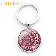 TAFREE 2017 Sacred Geometry Mandala Glass Gem Keychain Buddhist Yoga Om New Fashion key chain ring holder bag car Jewelry ES21 2024 - buy cheap