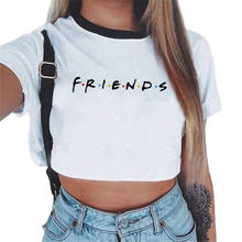 Friends Tv Harajuku Tumblr Women T-shirts Casual Tee Crop Top Summer Short Sleeve Female T Shirt Women White TShirt 2024 - buy cheap