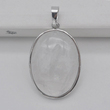 Colgante ovalado de cuentas de cristal transparente para regalo de mujer S944 2024 - compra barato