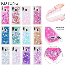 Capa sólida transparente para smartphone, silicone tpu, macio, glitter, líquido, transparente, para samsung galaxy a40, a50, a51, a70, a71, a10, a20, a30 2024 - compre barato