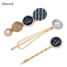 Ahmed Fashion Women Elegant Pearl Crown Hair pin Hair Clip New Trendy Korean Sweet Hairpins Barrettes hair Accessories 2024 - buy cheap