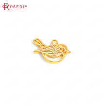 (35691)10PCS 16x10MM  Hanging Hole 1MM 24K Gold Color Brass Birds Charms Pendants High Quality Diy Jewelry Findings Accessories 2024 - buy cheap