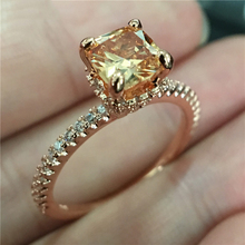 DODO Beautiful Champagn AAA Cubic Zircon Wedding Rings For Women Square Stone Princess Ring Fashion Jewelry Drop Shipping Ra0416 2024 - buy cheap