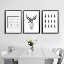 Veados geométricos citações pintura da lona nordic poster arte da parede cópias escandinavo decoração imagens sala de estar decoração casa 2024 - compre barato