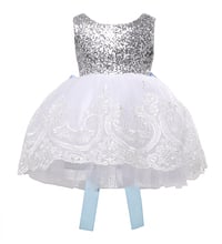 Vestido sin mangas bordado de encaje con lazo de flores para niñas vestidos de fiesta de Navidad para niños y bebés 2024 - compra barato