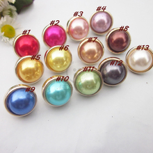 144pcs 12.8mm / 11.3mm / 10mm High quality gold side colorful pearl fashion buttons Boutique basic sewing pearl buttons supplies 2024 - buy cheap