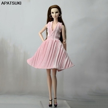 Розовое красивое платье для куклы Барби, наряды, модная одежда для кукол, нарядное платье, Одежда для куклы Барби, 1/6, аксессуары для кукол, детская игрушка 2024 - купить недорого