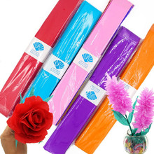 Guirnalda de papel crepé arrugado de Origami, 100x50CM, para envolver Flores, para regalo, decoración de fiesta, 10 unidades 2024 - compra barato