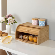 Estojo de bambu para pão à prova de poeira, suporte criativo eco de cozinha estilo europeu para armazenamento de pão madeira natural caixa de armazenamento organizadora de mesa 2024 - compre barato
