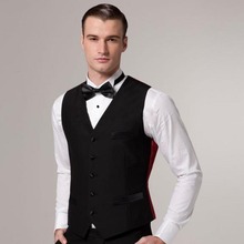 2019 Custom Made Formal Black Men's Waistcoat New Arrival Fashion Groom Vests Casual Slim Fit Vest 2024 - buy cheap