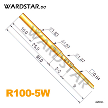 100pcs R100-5W Length 39.0mm Spring Probe Test Probes Pogo Pin Receptacle Wholesale 2024 - buy cheap