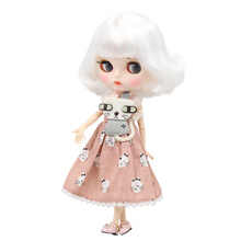 ICY DBS Blyth Doll white skin joint body New matte face with eyebrows lip Short white hair DIY sd gift toy 2024 - buy cheap