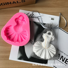 CHUANGGE Candle DIY Ballet Skirt Silicone Mold on-board Solid Expansion Sweet Girl Stone Heart Wax Brand Silicone Mold 2024 - buy cheap