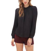 2017 Blouse female Women Elegant Chiffon Blouses Sexy Blouse Shirt Casual Long Sleeve Shirt Ladies Work Office Shirt 2024 - buy cheap