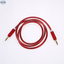 Yuxi cabo aux de entrada macho para macho, cabo auxiliar extendido de 3.5mm, 3 polos, cabo de áudio estéreo para mp3, celular, pc 2024 - compre barato