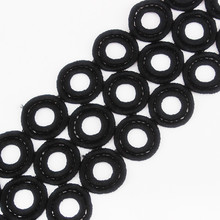 Water Soluble Black Circle Embroidered Scrapbooking Lace Ribbon Motif Trim Embellishment Applique Venise Craft Sewing 5yd/T942 2024 - buy cheap