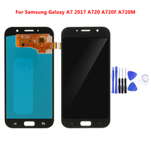 Для SAMSUNG Galaxy A7 2017 A720 A720F SM-A720F ЖК-дисплей кодирующий преобразователь сенсорного экрана в сборе Замена для 5,7 "SAMSUNG A720 LCD 2024 - купить недорого