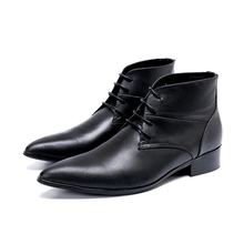 2020 botas masculina осенне-зимняя обувь мужские военные тактические ботинки на шнуровке черные ковбойские сапоги мужские из натуральной кожи с острым носком 2024 - купить недорого
