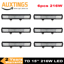 6pcs Triple-ROW 7D 15'' 216W offroad led work light bar auto led lamp For 4wd suv atv car tractor truck 12v 24v IP67 2024 - buy cheap