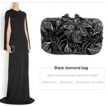 Black Women Bag flower shape studded diamond clutch bags fashion classic jewel Purse prom and drinking party Or the party 88611 2024 - buy cheap
