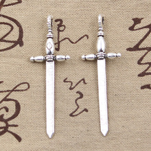 6 uds. De abalorios de espada de 59x19mm, joyería hecha a mano, DIY 2024 - compra barato