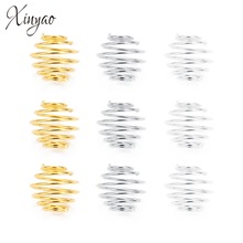 XINYAO 50pcs/lot Gold Rhodium Color Spring Beads Hollow Crimp Beads DIY Jewelry Making Accessories Findings F2028 2024 - buy cheap