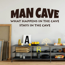 Man Cave Wall Sticker Game Room Kids Room What Happens In The Cave Stays Inspirational Quote Wall Decal Vinyl 2024 - buy cheap